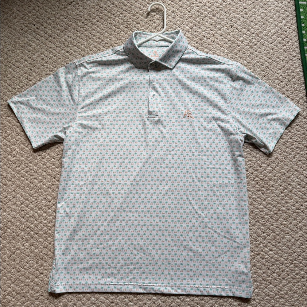 Rhoback golf Shirt - golf carts and palm trees